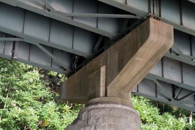 Concrete used to build bridge post